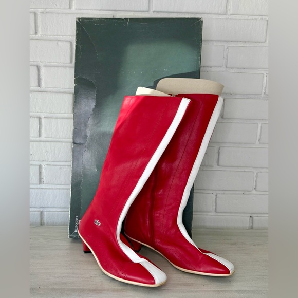 Vintage Lacoste Holly Leather Boots – Flamme/White, Size 7 (Fits Like 7.5–8) - Picture 2 of 12